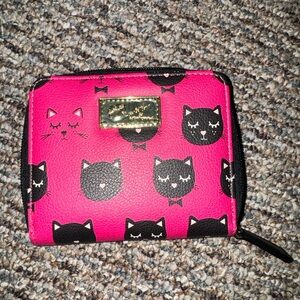 Betsy Johnson pink cat wallet